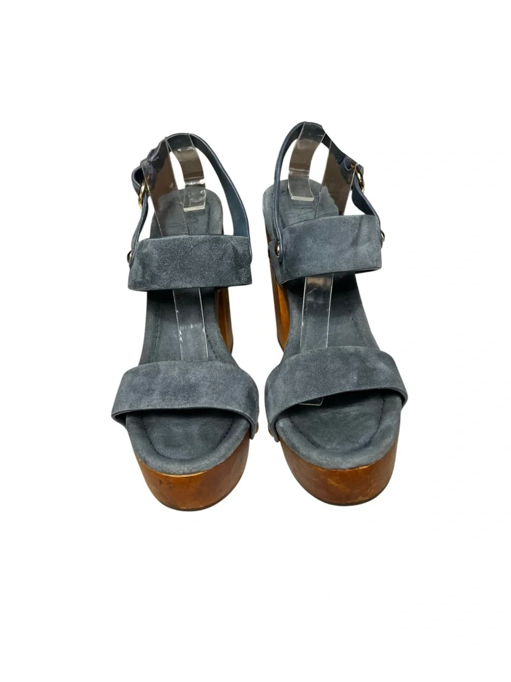 🌻Joie Dea Santorini Blue Suede Platform Heeled Sandals Ankle Strap Size 37.5